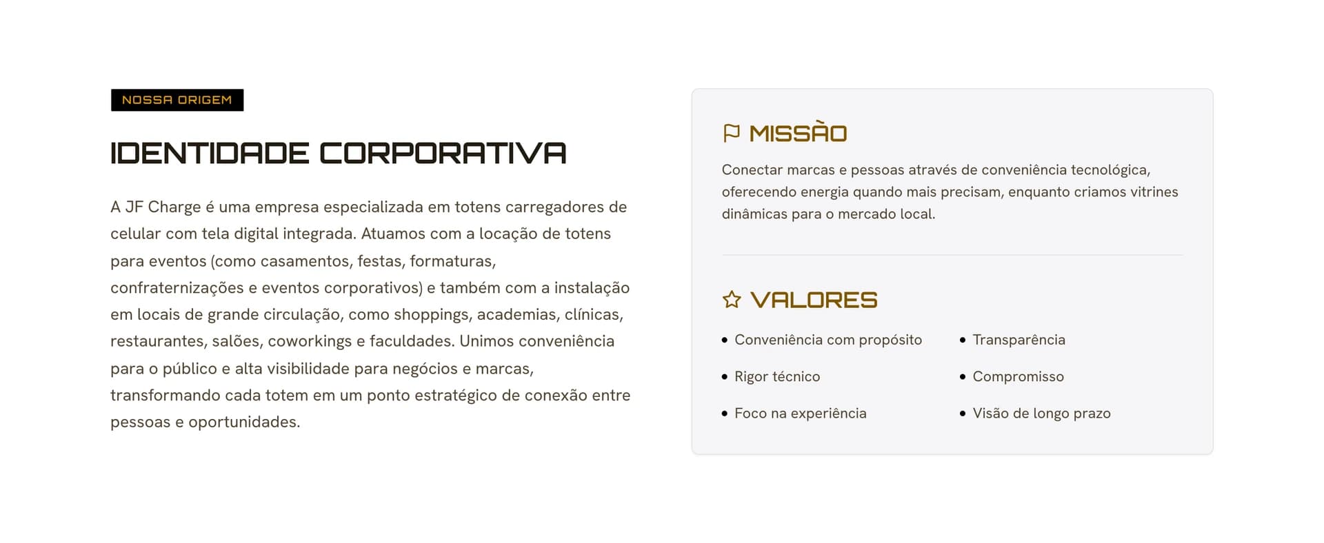 Seção de seleção de modelo de operação e captação de parceiros